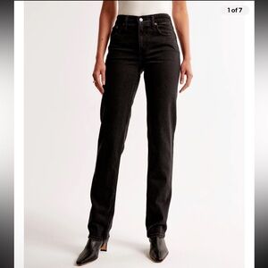 Abercrombie & Fitch Mid Rise 90s Straight Jean 27 4L Black